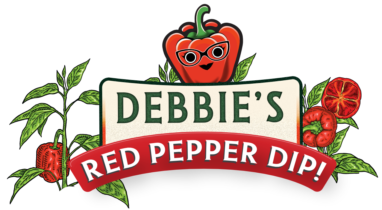 Debbie's Red Pepper Dip peppers! Debbie's Red Pepper Dip logo